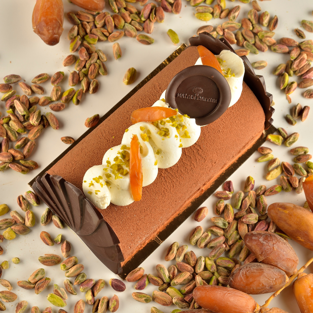 Bûche Signature Maître Dattier – Datte & Pistache
