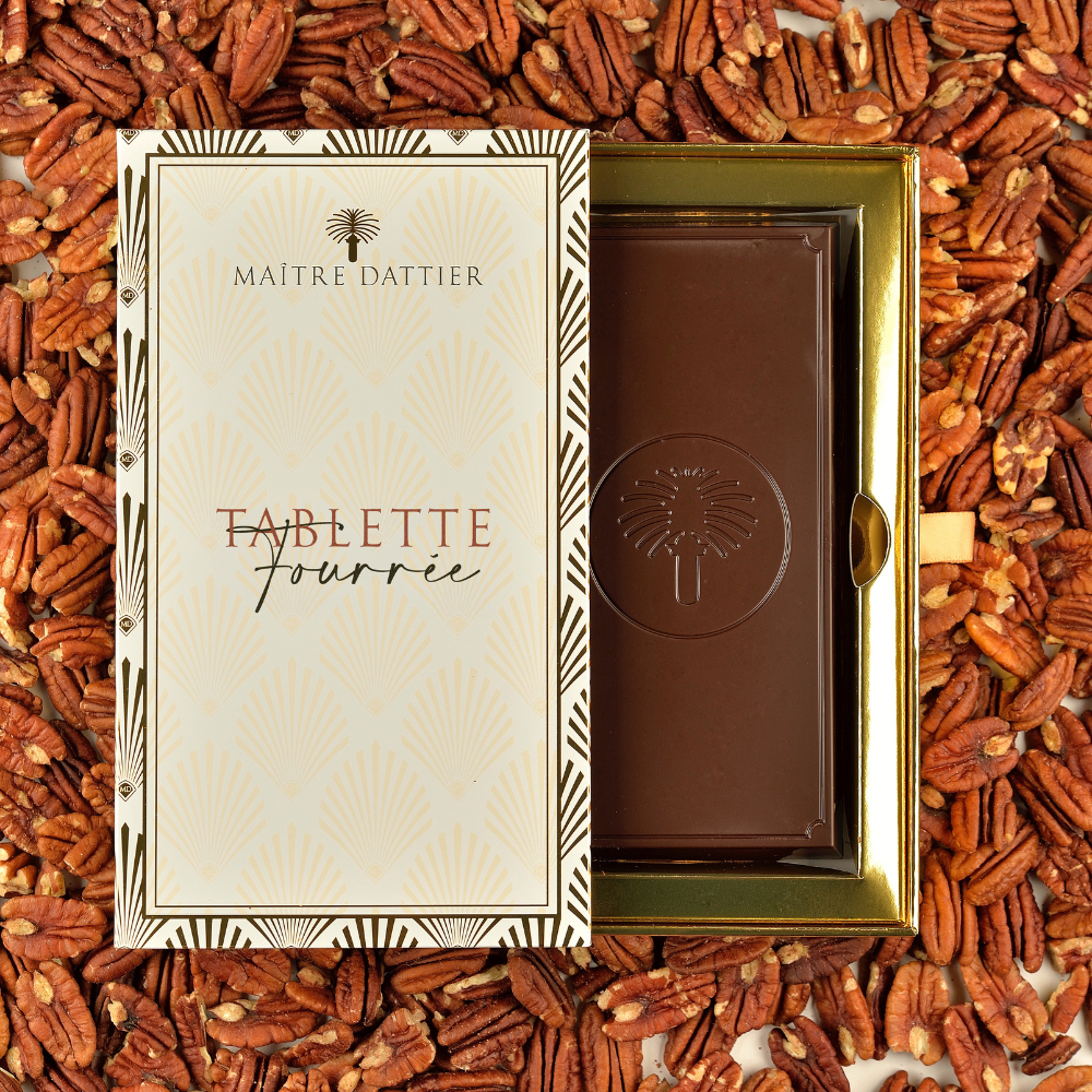 TABLETTE FOURRÉE CHOCOLAT NOIR NOIX DE PÉCAN